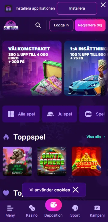 Svenskt online casino hemsida med Cash Eruption slot
