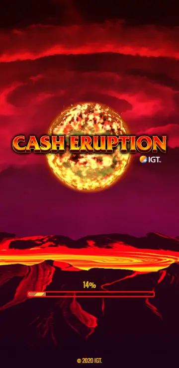 Spela Cash Eruption aktiv spelvy med vulkansymboler