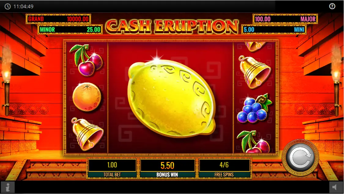 Cash Eruption online Jumbo-symboler 3x3 storlek på sammankopplade hjul under freespins