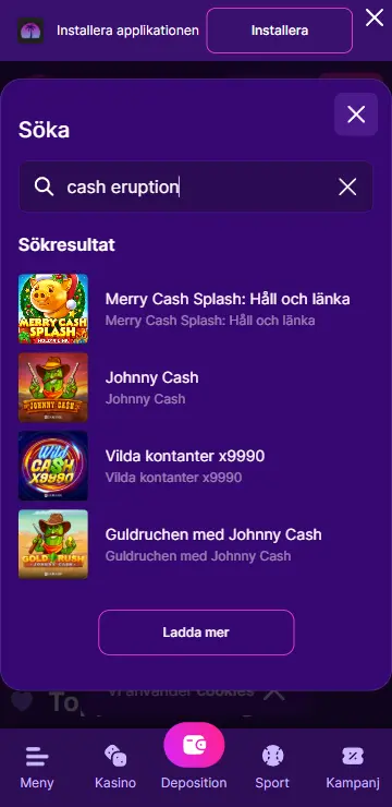 Cash Eruption IGT spelbricka i casino slots-lobby