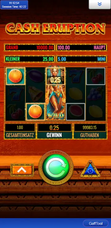 Spela Cash Eruption expanderande Wild-symbol täcker helt hjul